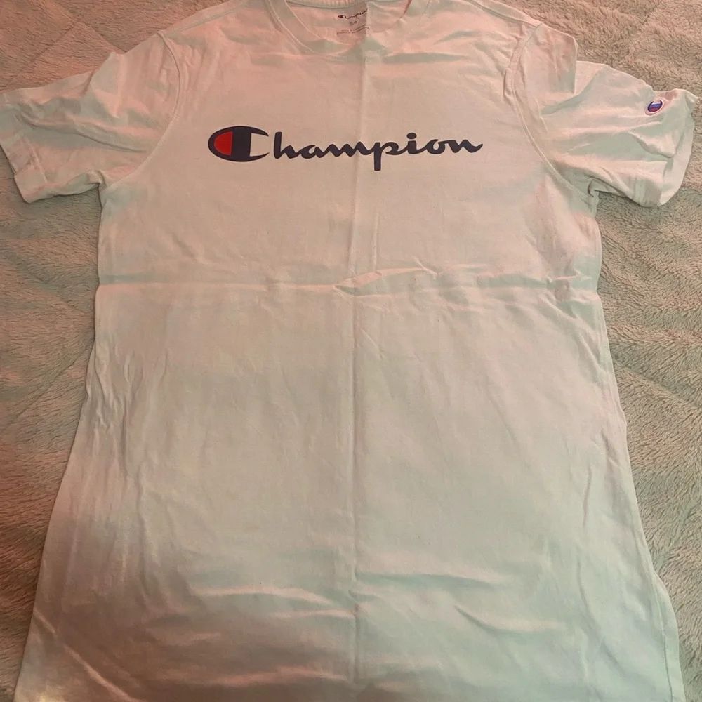 Champion White Tee with Logo - Picture 1 of 2